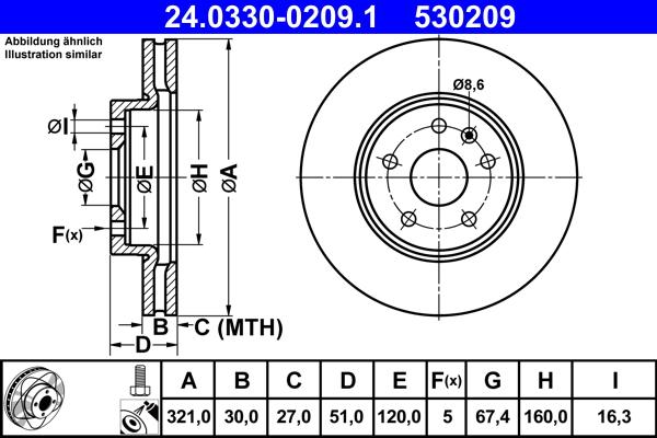 ATE 24.0330-0209.1 - Disque de frein cwaw.fr