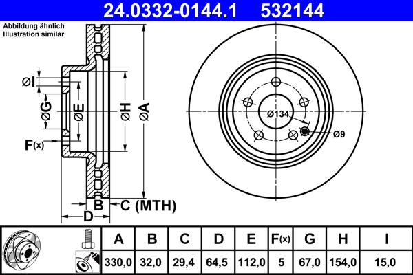 ATE 24.0332-0144.1 - Disque de frein cwaw.fr