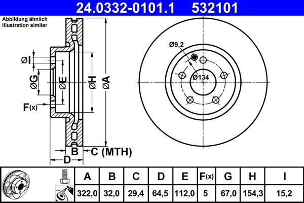 ATE 24.0332-0101.1 - Disque de frein cwaw.fr