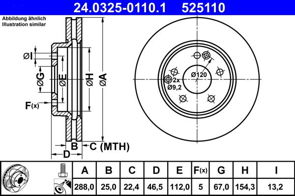 ATE 24.0325-0110.1 - Disque de frein cwaw.fr