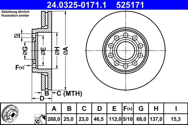 ATE 24.0325-0171.1 - Disque de frein cwaw.fr