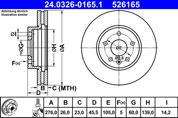 ATE 24.0326-0165.1 - Disque de frein cwaw.fr