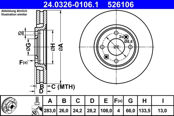 ATE 24.0326-0106.1 - Disque de frein cwaw.fr