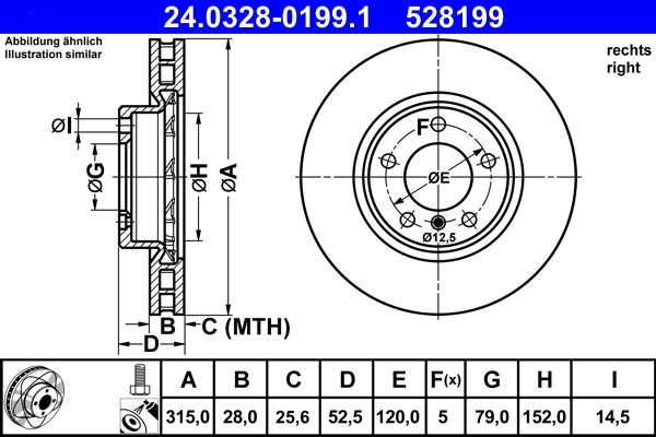 ATE 24.0328-0199.1 - Disque de frein cwaw.fr