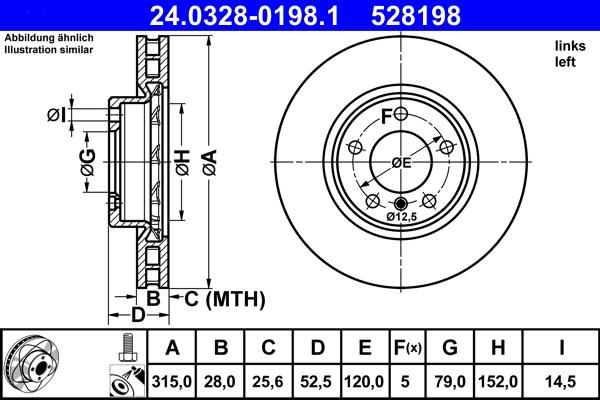 ATE 24.0328-0198.1 - Disque de frein cwaw.fr