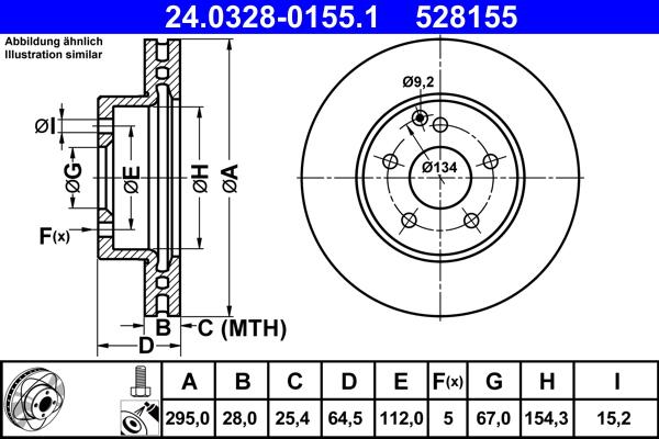 ATE 24.0328-0155.1 - Disque de frein cwaw.fr