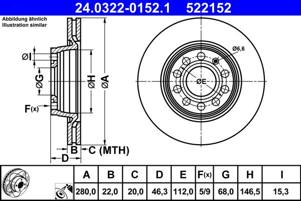 ATE 24.0322-0152.1 - Disque de frein cwaw.fr