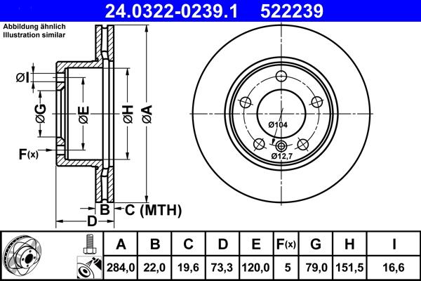 ATE 24.0322-0239.1 - Disque de frein cwaw.fr