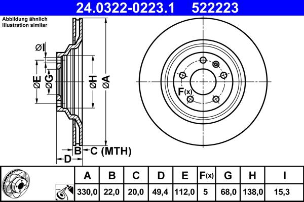 ATE 24.0322-0223.1 - Disque de frein cwaw.fr