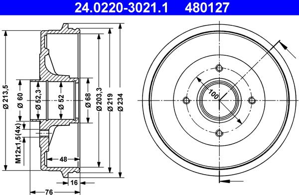 ATE 24.0220-3021.1 - Tambour de frein cwaw.fr