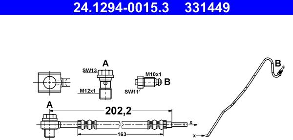 ATE 24.1294-0015.3 - Flexible de frein cwaw.fr