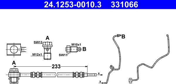 ATE 24.1253-0010.3 - Flexible de frein cwaw.fr