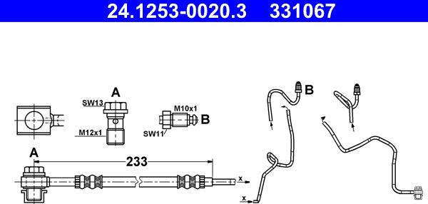 ATE 24.1253-0020.3 - Flexible de frein cwaw.fr