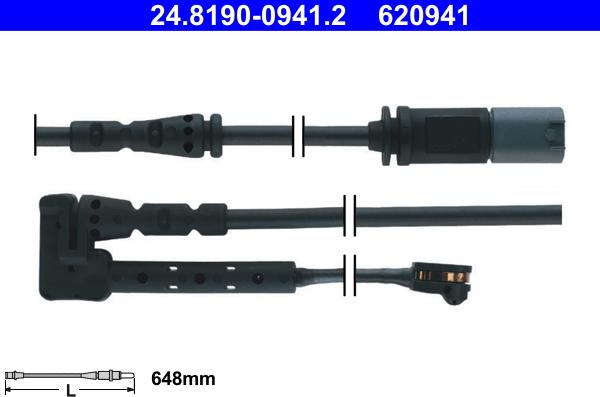 ATE 24.8190-0941.2 - Contact d'avertissement, usure des plaquettes de frein cwaw.fr