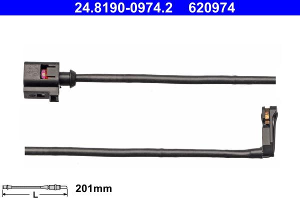 ATE 24.8190-0974.2 - Contact d'avertissement, usure des plaquettes de frein cwaw.fr