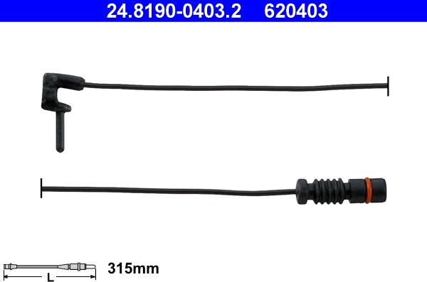 ATE 24.8190-0403.2 - Contact d'avertissement, usure des plaquettes de frein cwaw.fr