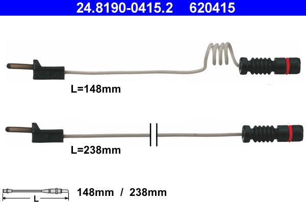 ATE 24.8190-0415.2 - Contact d'avertissement, usure des plaquettes de frein cwaw.fr