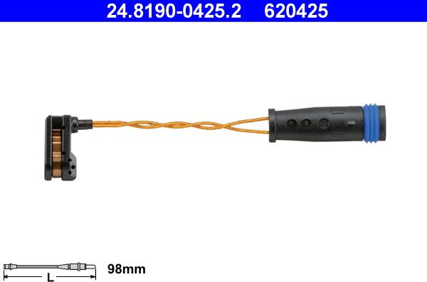 ATE 24.8190-0425.2 - Contact d'avertissement, usure des plaquettes de frein cwaw.fr