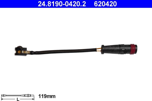 ATE 24.8190-0420.2 - Contact d'avertissement, usure des plaquettes de frein cwaw.fr