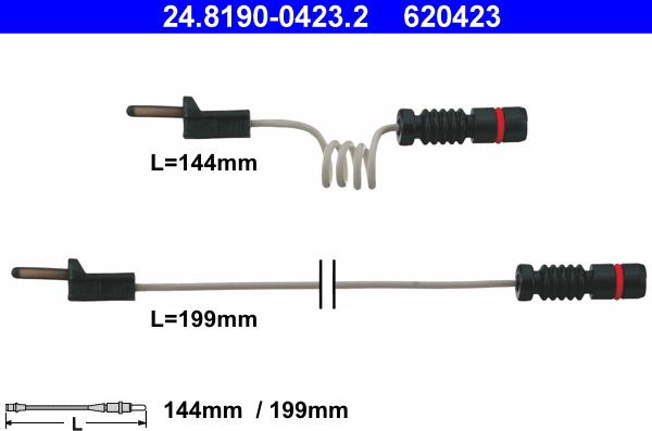 ATE 24.8190-0423.2 - Contact d'avertissement, usure des plaquettes de frein cwaw.fr