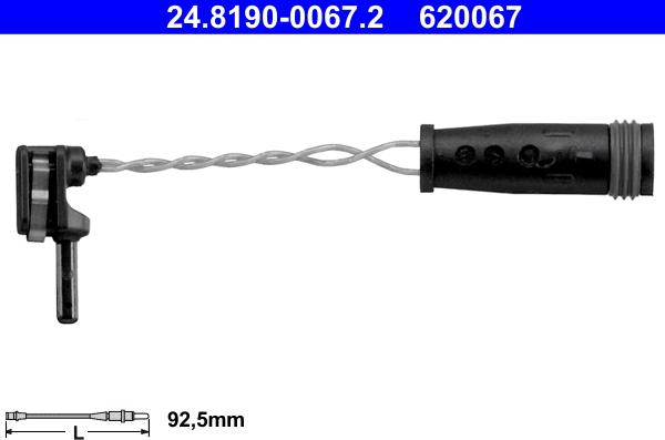 ATE 24.8190-0067.2 - Contact d'avertissement, usure des plaquettes de frein cwaw.fr