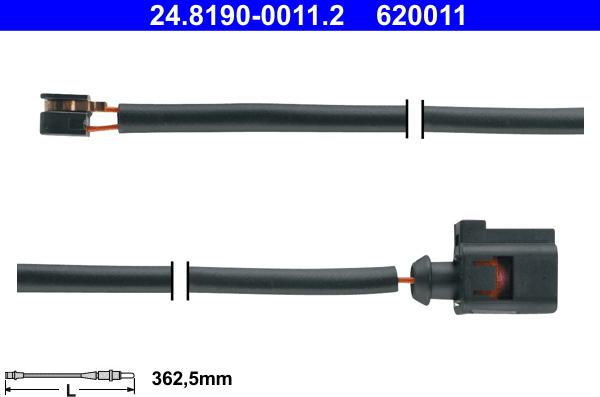 ATE 24.8190-0011.2 - Contact d'avertissement, usure des plaquettes de frein cwaw.fr