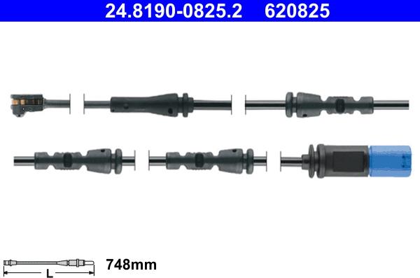 ATE 24.8190-0825.2 - Contact d'avertissement, usure des plaquettes de frein cwaw.fr