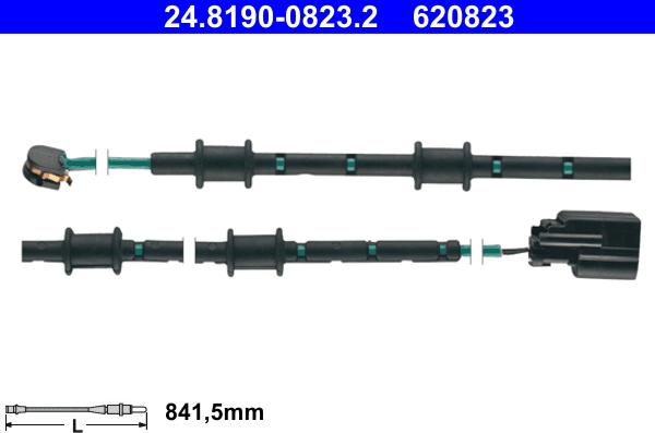 ATE 24.8190-0823.2 - Contact d'avertissement, usure des plaquettes de frein cwaw.fr