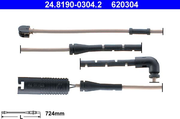 ATE 24.8190-0304.2 - Contact d'avertissement, usure des plaquettes de frein cwaw.fr