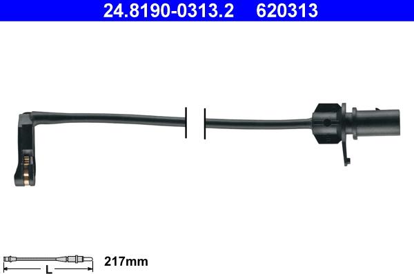 ATE 24.8190-0313.2 - Contact d'avertissement, usure des plaquettes de frein cwaw.fr