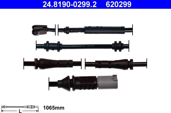 ATE 24.8190-0299.2 - Contact d'avertissement, usure des plaquettes de frein cwaw.fr