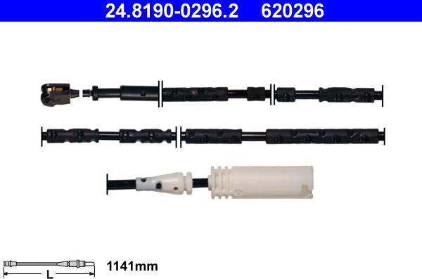 ATE 24.8190-0296.2 - Contact d'avertissement, usure des plaquettes de frein cwaw.fr