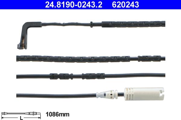 ATE 24.8190-0243.2 - Contact d'avertissement, usure des plaquettes de frein cwaw.fr