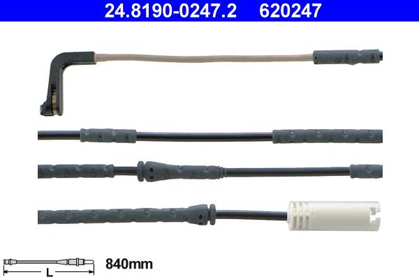 ATE 24.8190-0247.2 - Contact d'avertissement, usure des plaquettes de frein cwaw.fr