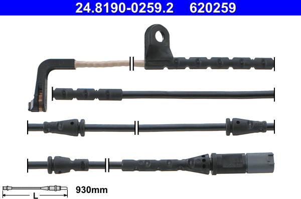 ATE 24.8190-0259.2 - Contact d'avertissement, usure des plaquettes de frein cwaw.fr