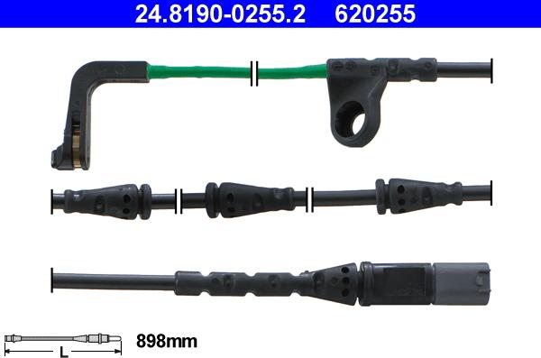 ATE 24.8190-0255.2 - Contact d'avertissement, usure des plaquettes de frein cwaw.fr