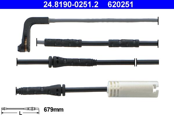 ATE 24.8190-0251.2 - Contact d'avertissement, usure des plaquettes de frein cwaw.fr