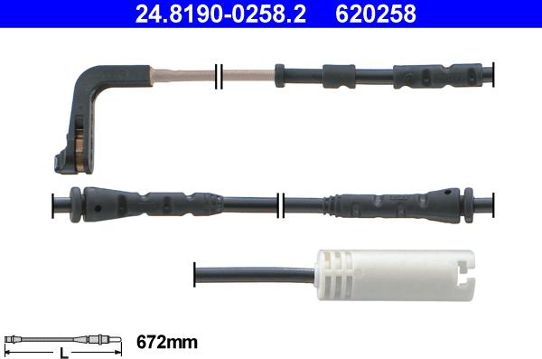 ATE 24.8190-0258.2 - Contact d'avertissement, usure des plaquettes de frein cwaw.fr