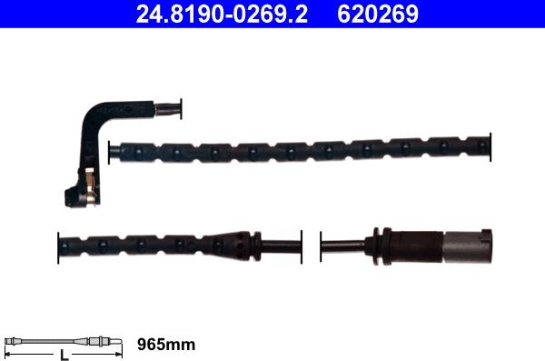 ATE 24.8190-0269.2 - Contact d'avertissement, usure des plaquettes de frein cwaw.fr