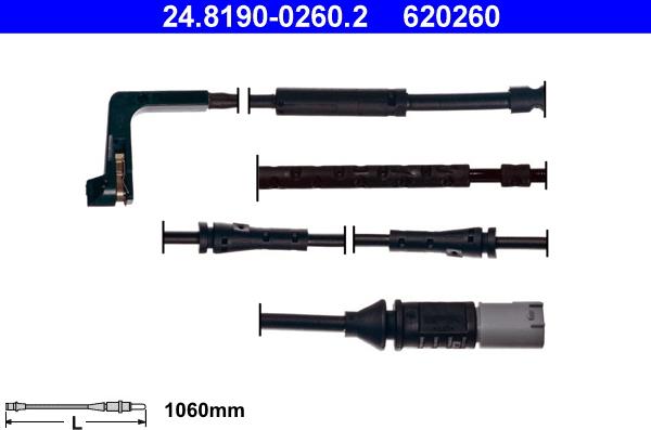 ATE 24.8190-0260.2 - Contact d'avertissement, usure des plaquettes de frein cwaw.fr