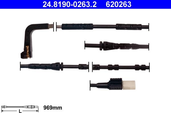 ATE 24.8190-0263.2 - Contact d'avertissement, usure des plaquettes de frein cwaw.fr