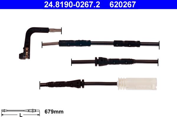 ATE 24.8190-0267.2 - Contact d'avertissement, usure des plaquettes de frein cwaw.fr