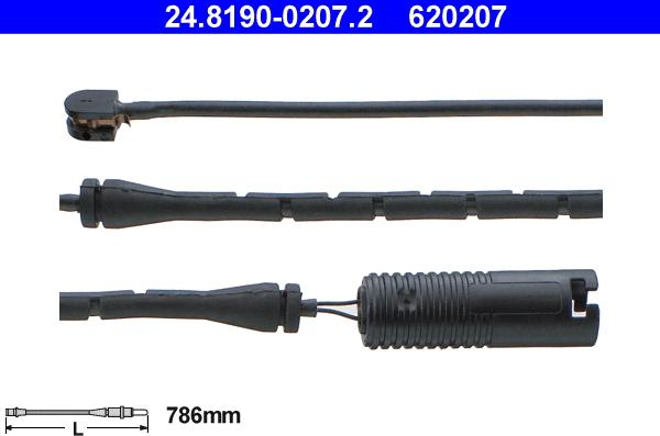 ATE 24.8190-0207.2 - Contact d'avertissement, usure des plaquettes de frein cwaw.fr