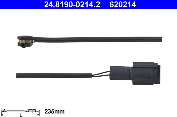 ATE 24.8190-0214.2 - Contact d'avertissement, usure des plaquettes de frein cwaw.fr