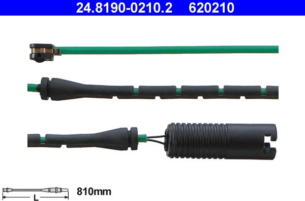 ATE 24.8190-0210.2 - Contact d'avertissement, usure des plaquettes de frein cwaw.fr