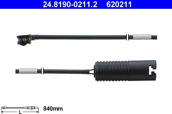 ATE 24.8190-0211.2 - Contact d'avertissement, usure des plaquettes de frein cwaw.fr