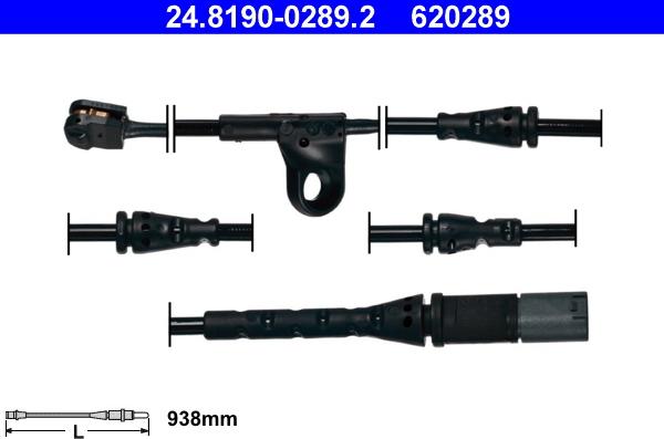 ATE 24.8190-0289.2 - Contact d'avertissement, usure des plaquettes de frein cwaw.fr