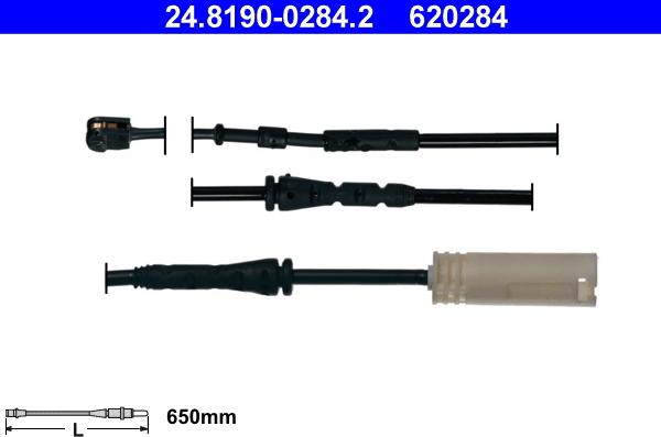 ATE 24.8190-0284.2 - Contact d'avertissement, usure des plaquettes de frein cwaw.fr