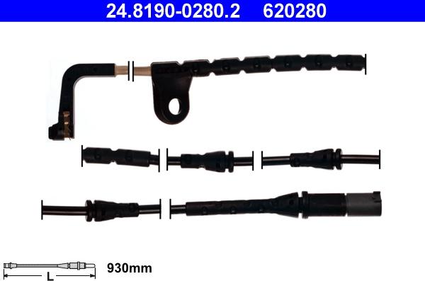 ATE 24.8190-0280.2 - Contact d'avertissement, usure des plaquettes de frein cwaw.fr