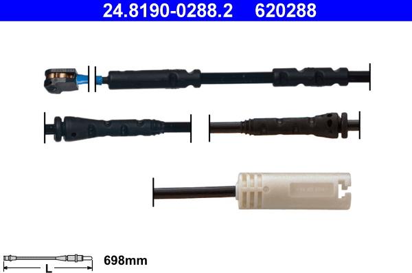 ATE 24.8190-0288.2 - Contact d'avertissement, usure des plaquettes de frein cwaw.fr